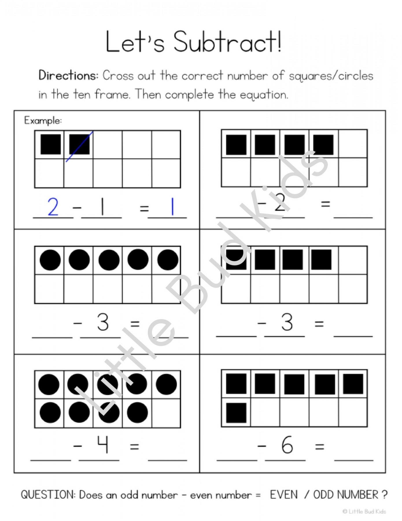 -Page Beginning Math & Ten Frame Worksheet Set DOWNLOAD