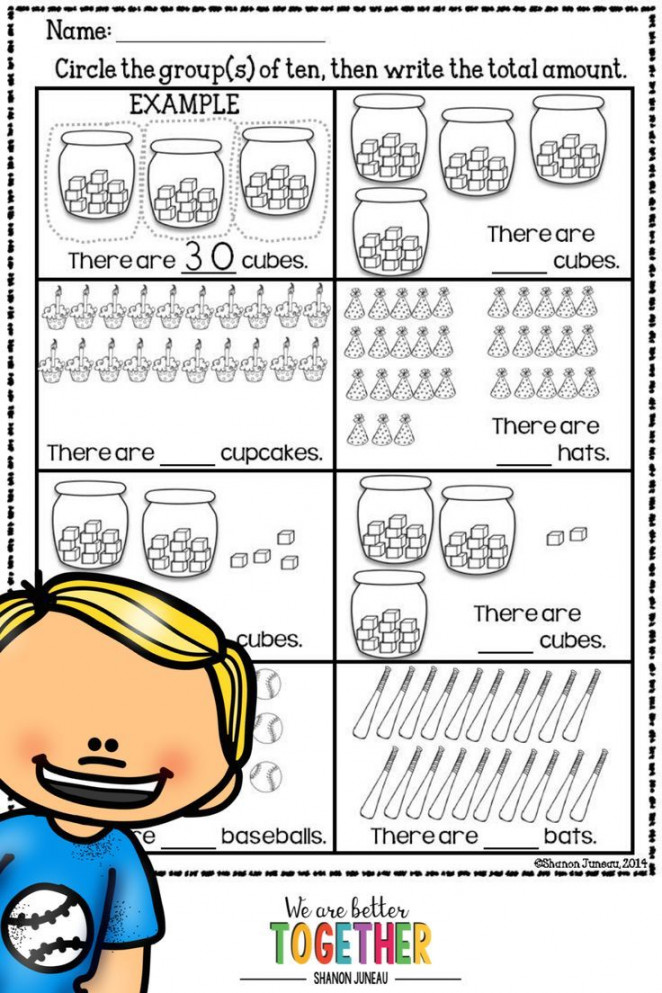 Place Value Tens and Ones Math Worksheets st Grade Math Review