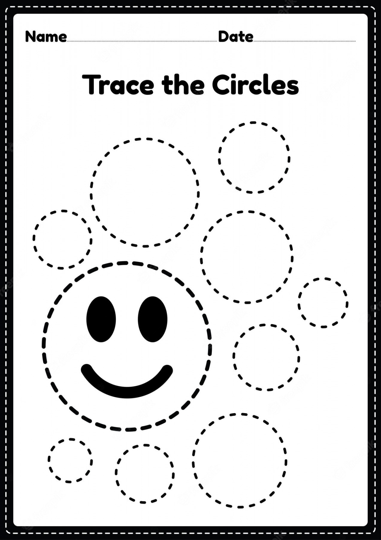 Premium Vector  Trace the circle worksheet for kindergarten and