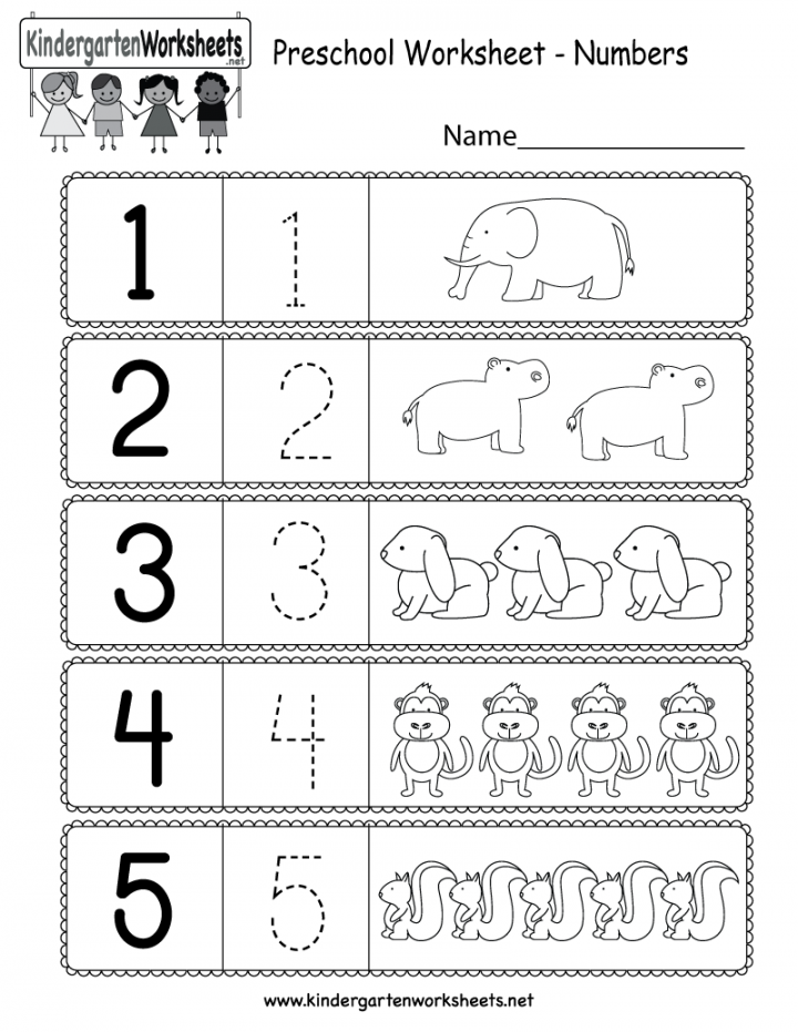 Preschool Worksheet Using Numbers - Free Kindergarten Math