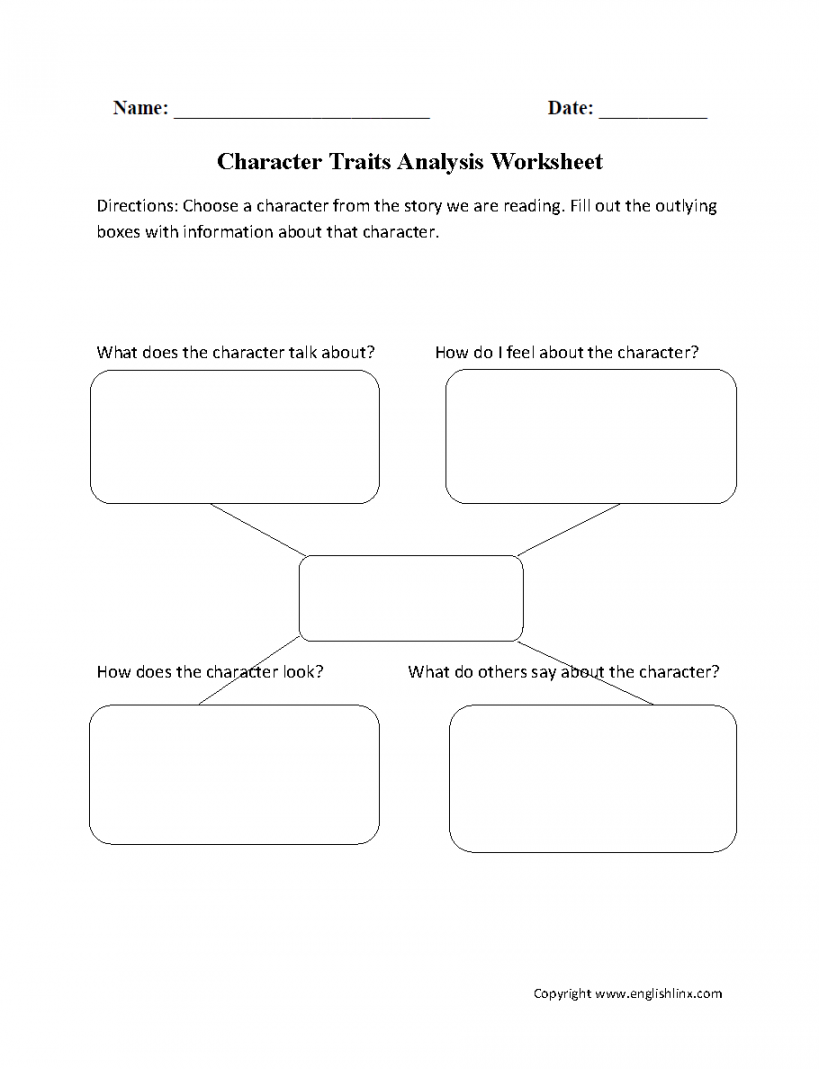 Reading Worksheets  Character Traits Worksheets