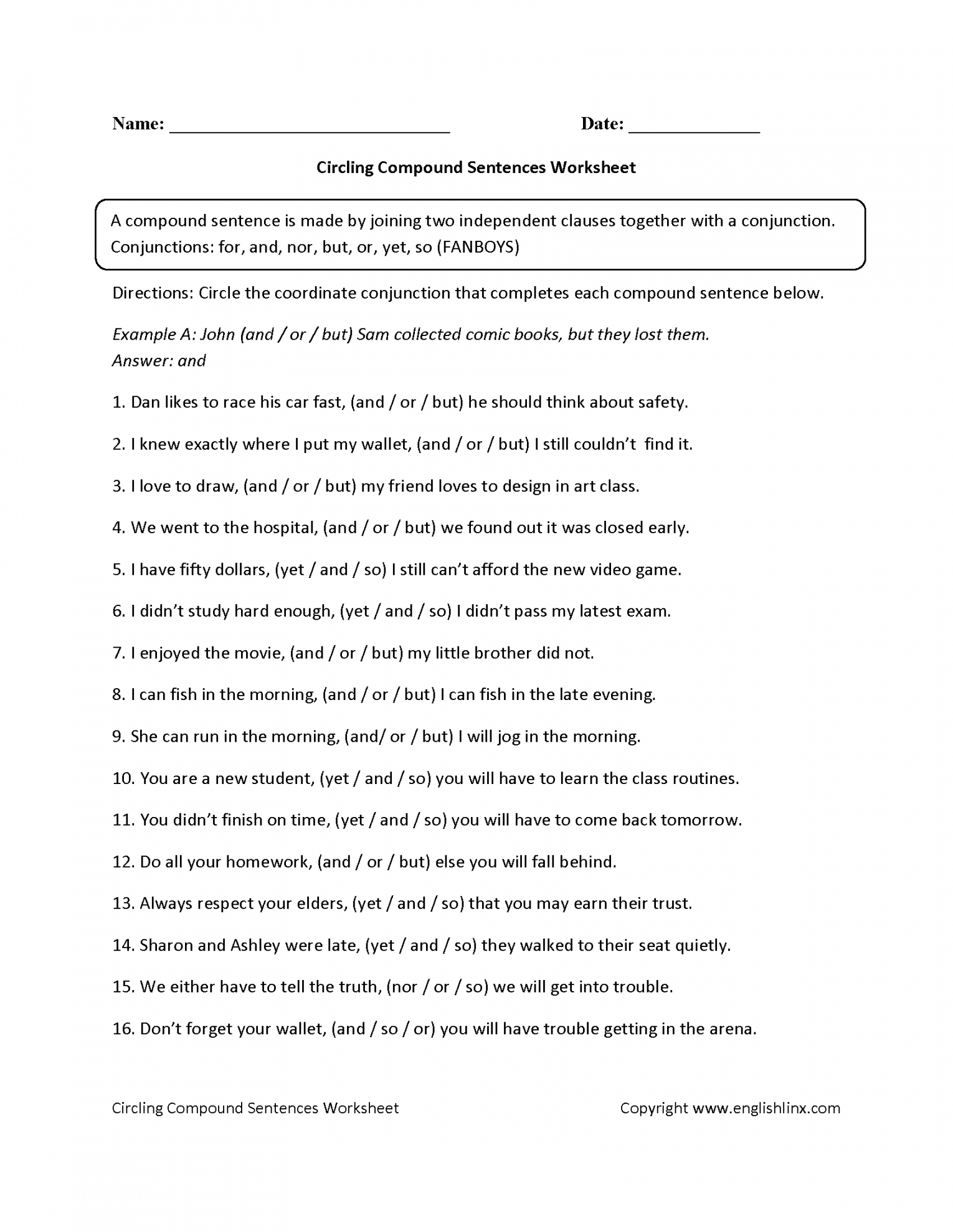 sentences worksheets compound sentences worksheets 2