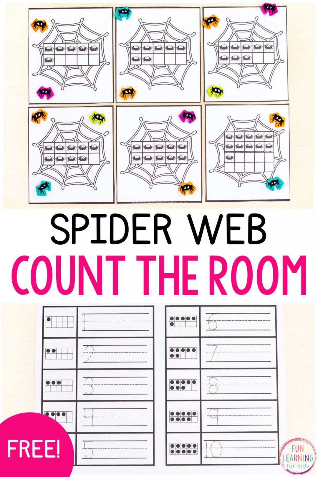 Spider Count the Room Free Printable Math Activity