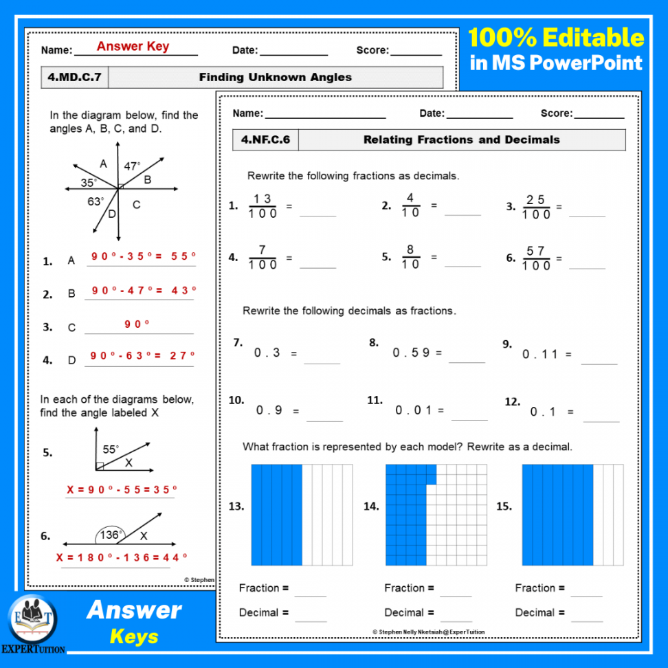 th Grade Common Core Math Worksheets - ExperTuition