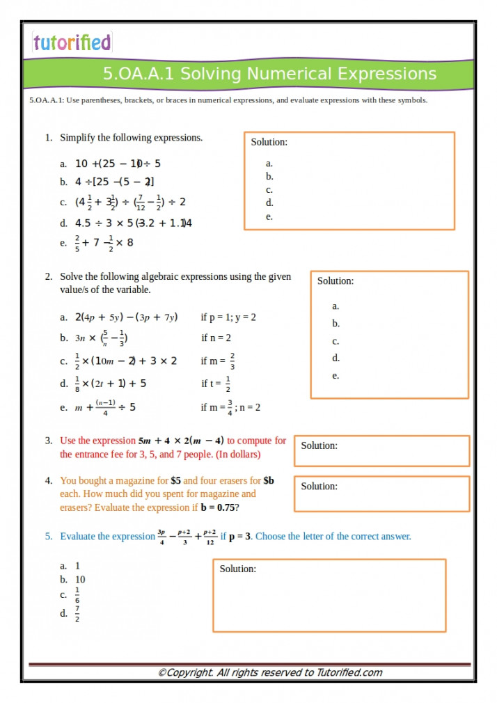 th Grade Common Core Math Worksheets