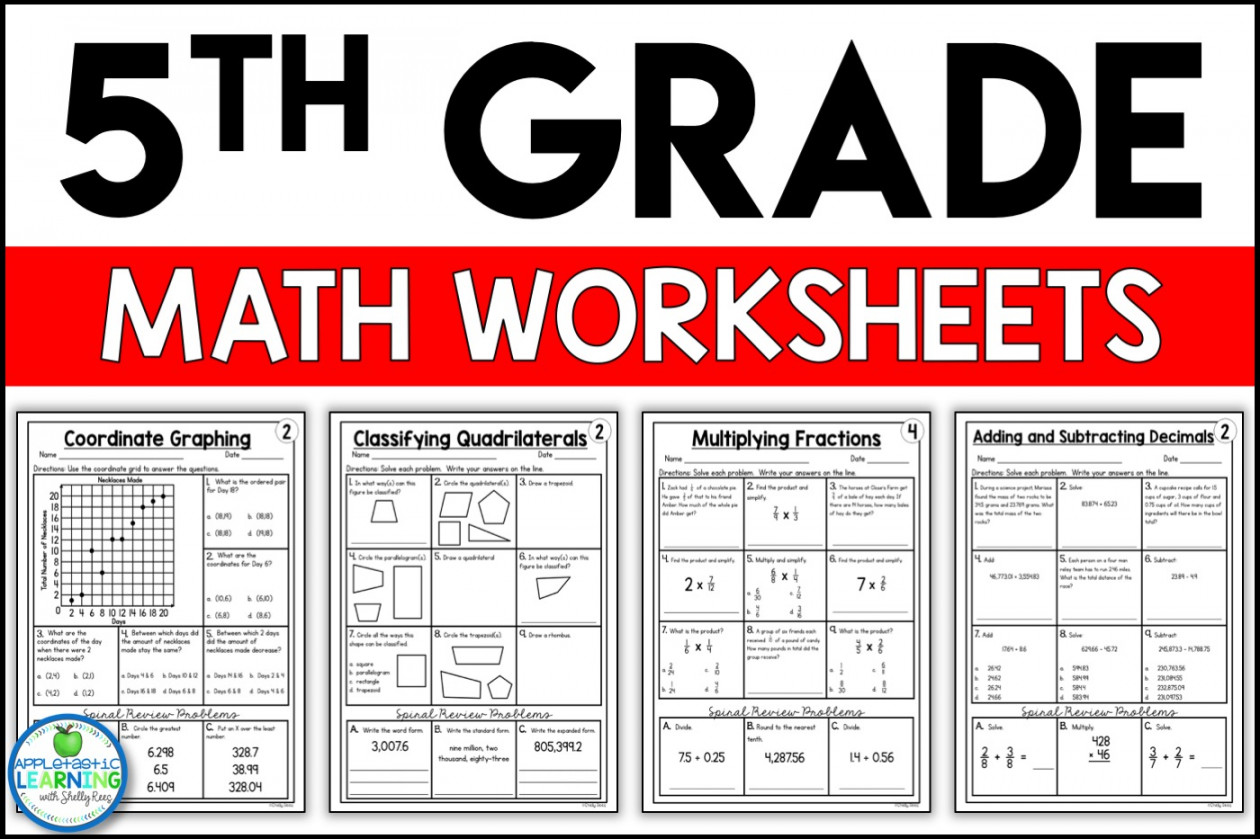 th Grade Math Worksheets Free and Printable - Appletastic Learning