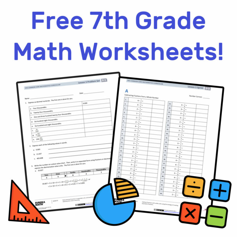 Free Math Worksheet For 7th Grade