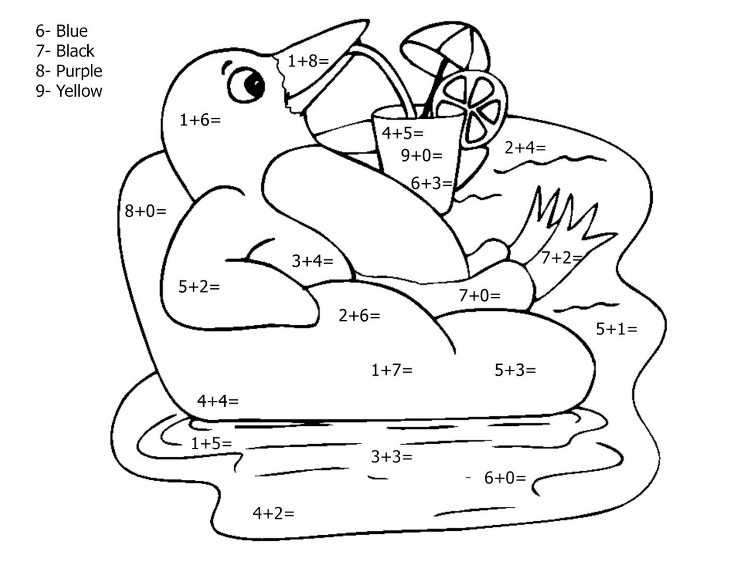 TIPical Mommy  Addition coloring worksheet, Math coloring