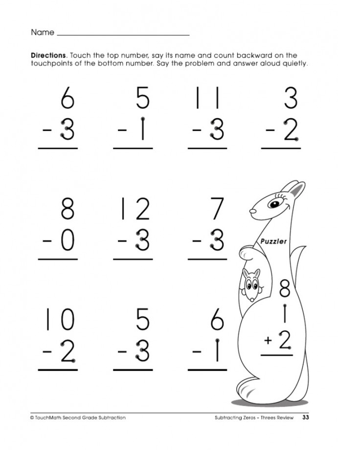 Touch Math Worksheet PDF  PDF