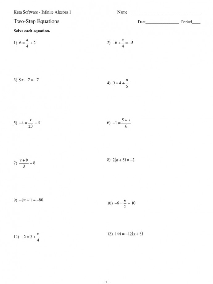 Two-Step Equations Kuta  PDF