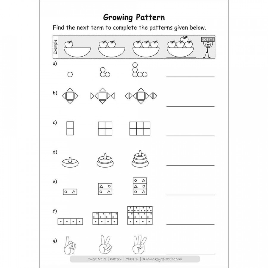 Worksheets Patterns I Maths Grade  - keypractice Workbooks