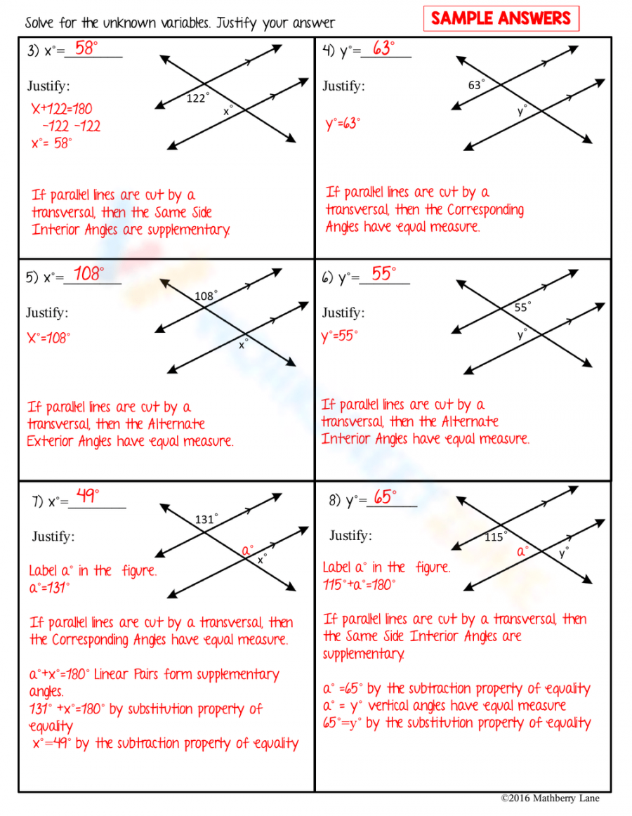 Angle Pair Relationships worksheets