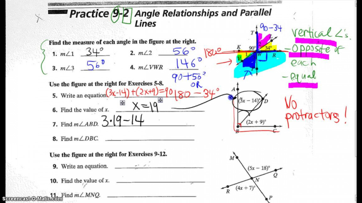 - Angle Relationships Practice Wkst