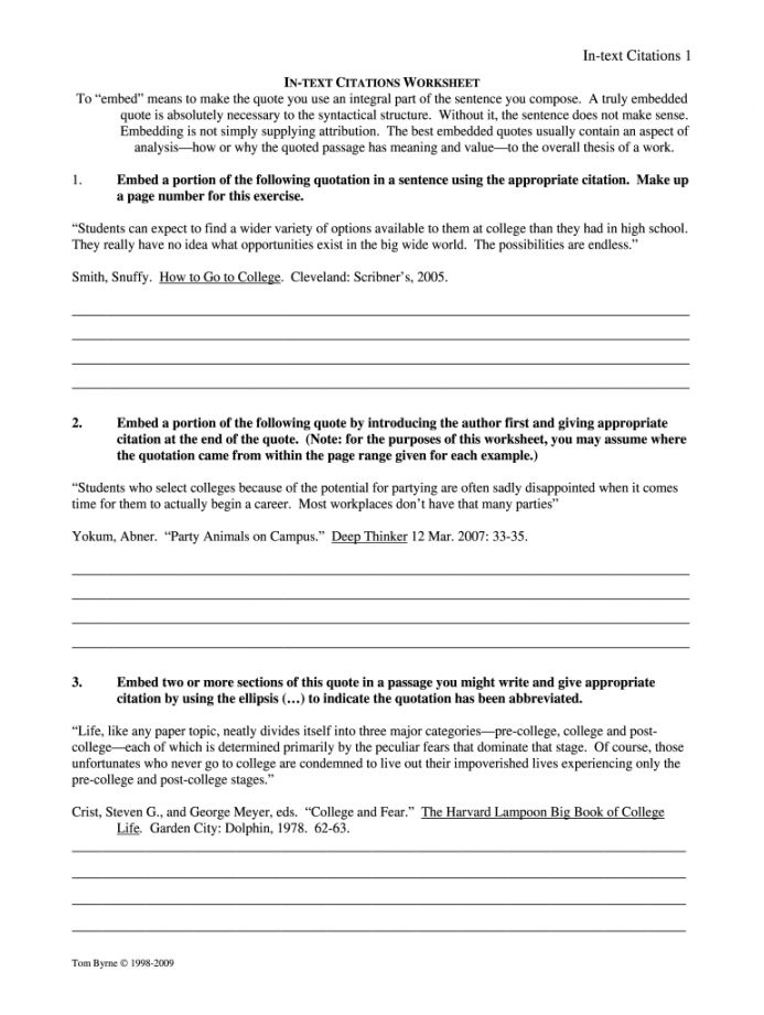 Apa Citation Practice Worksheet With Answers - Fill Online