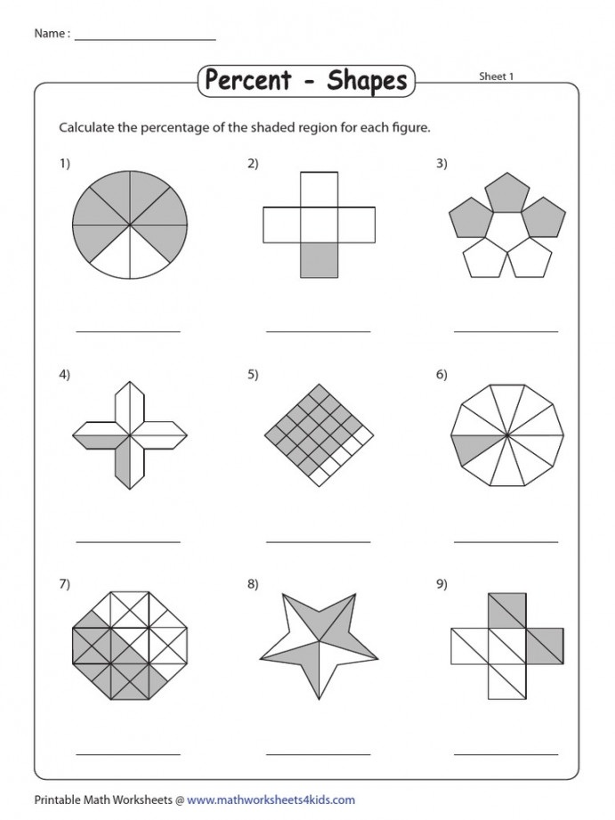 Calculate The Percentage of The Shaded Region For Each Figure  PDF