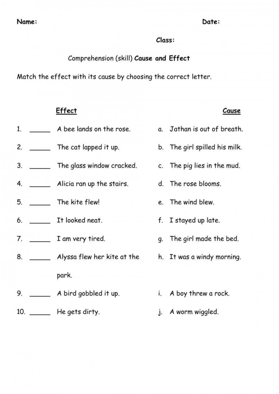 Cause and Effect exercise  Live Worksheets