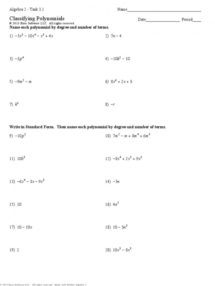 Classifying-Polynomials - Worksheet-With-Answers  PDF