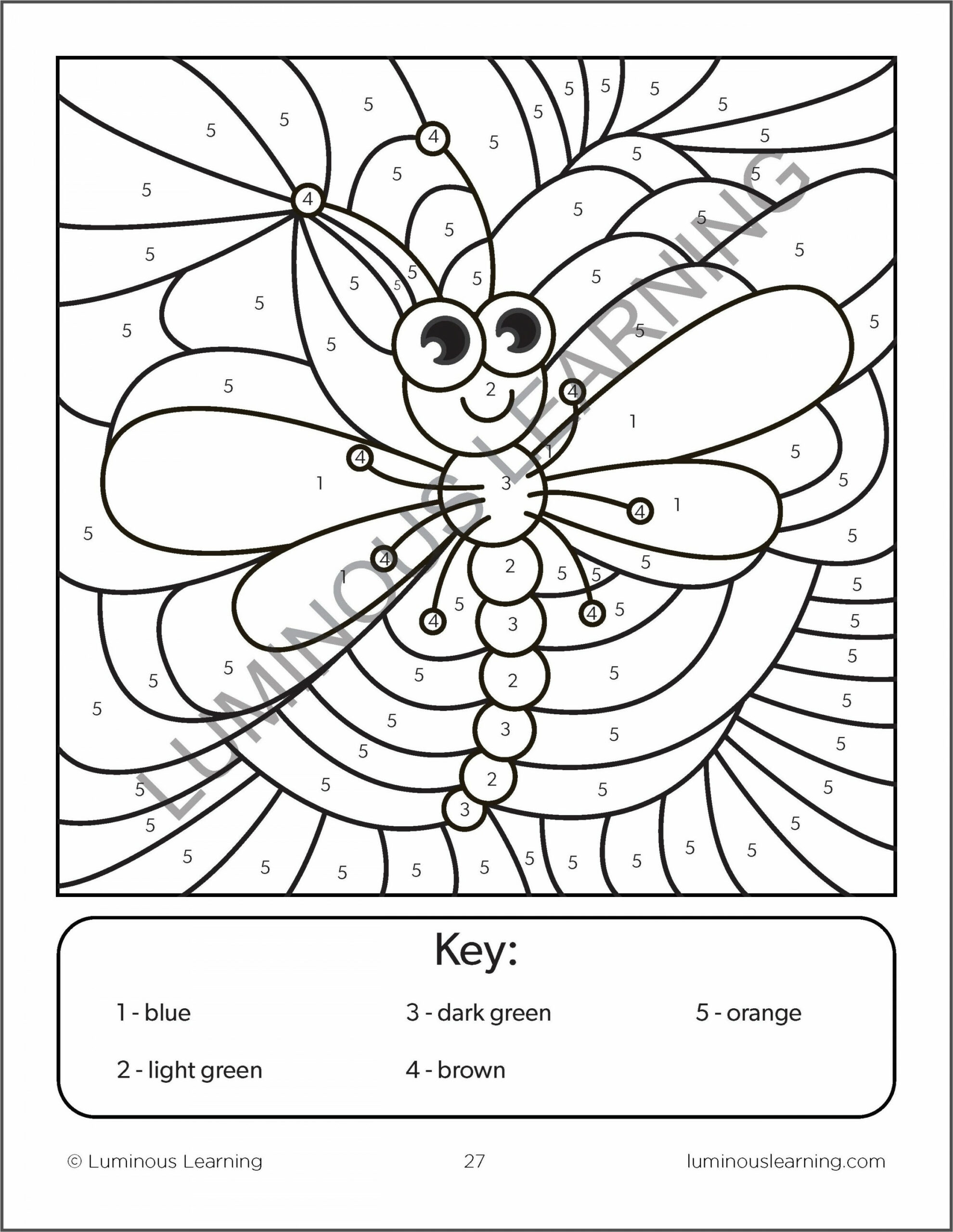 Color By Numbers - Bugs - Math Activity Book For Kids