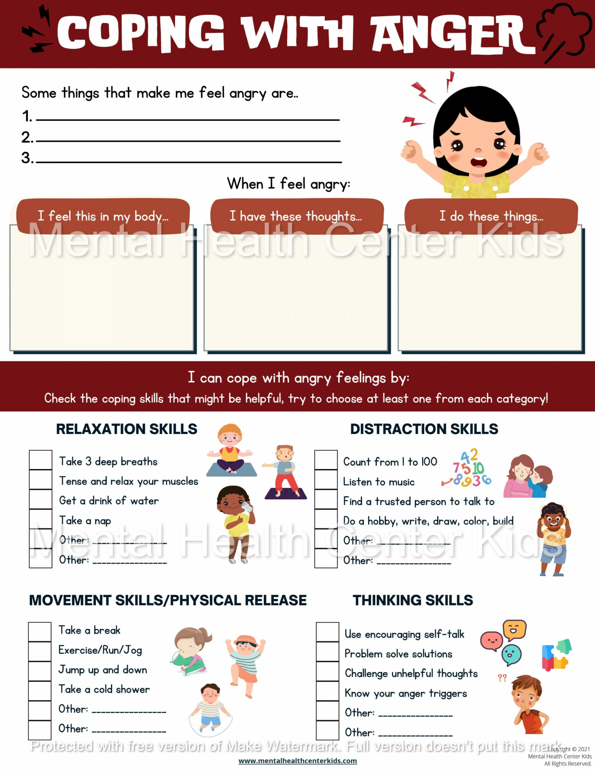 Coping With Anger Worksheet