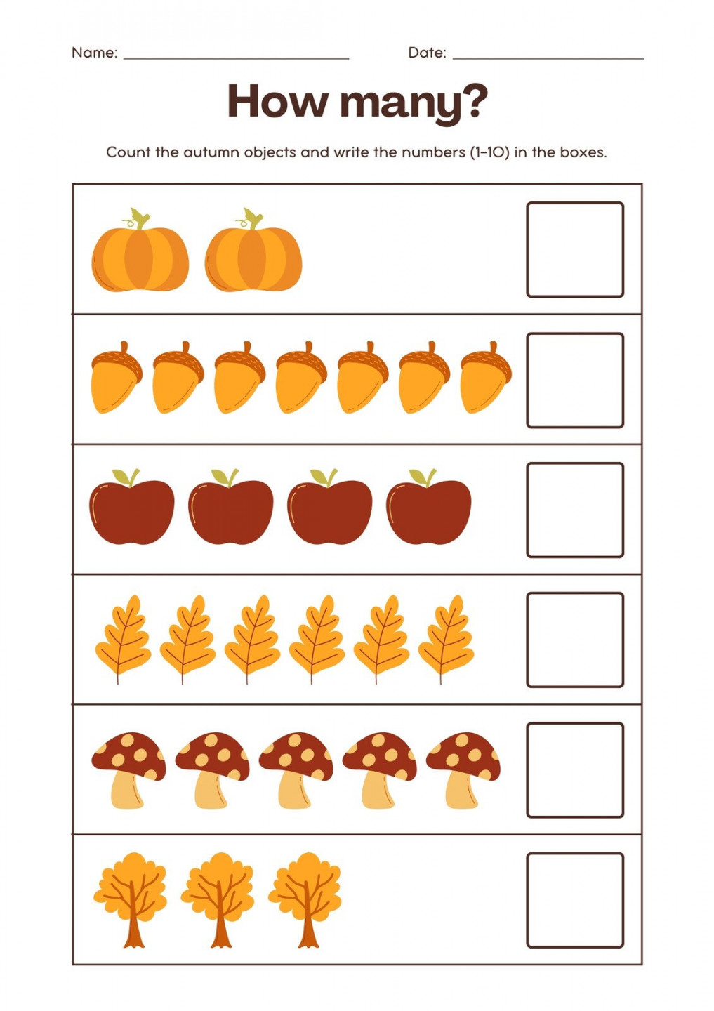 Customize + Autumn Worksheet Templates Online - Canva