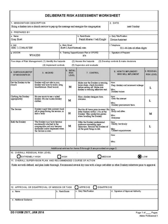 DD  Deliberate Risk Assessment Worksheet PDF  PDF