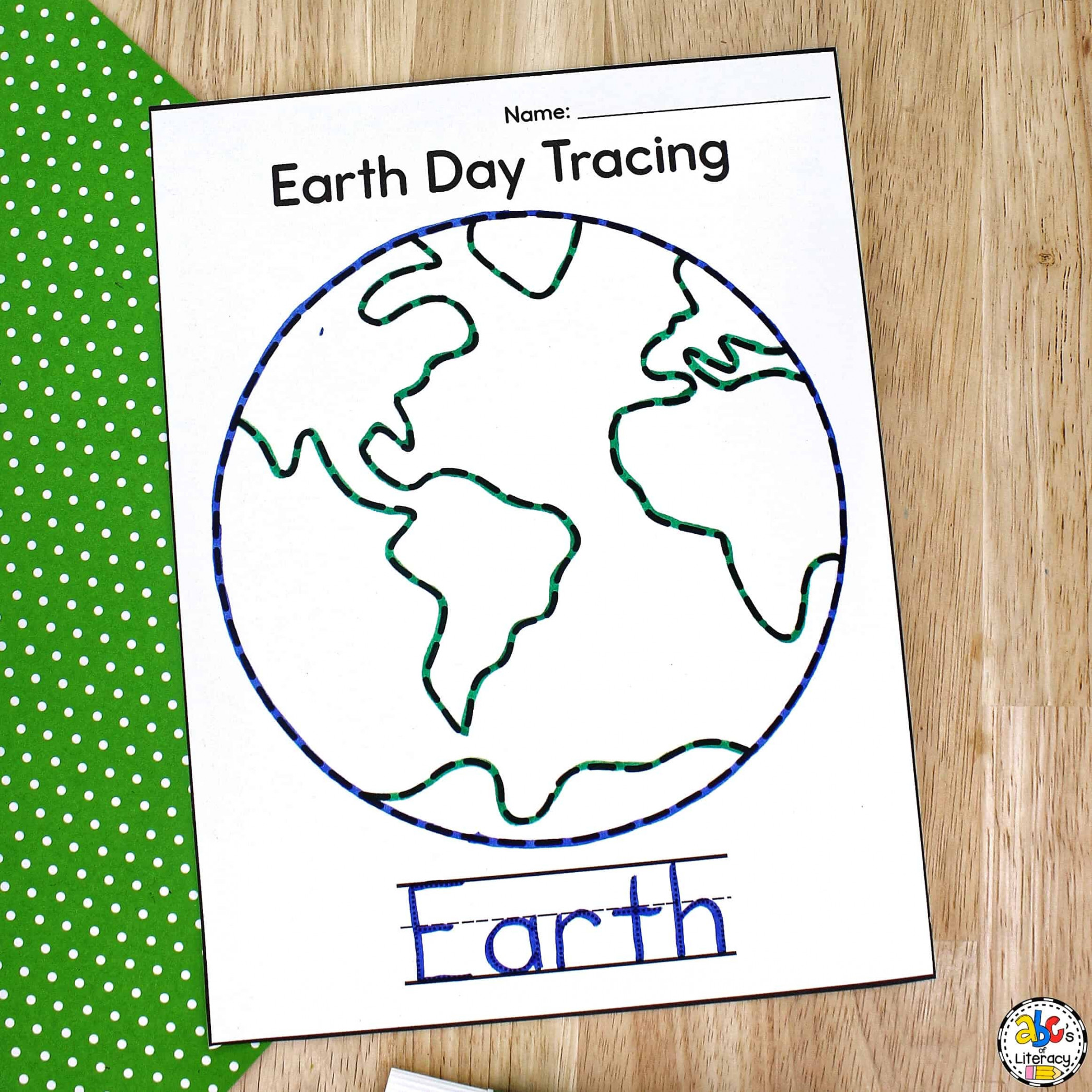 Earth Day Tracing Worksheets