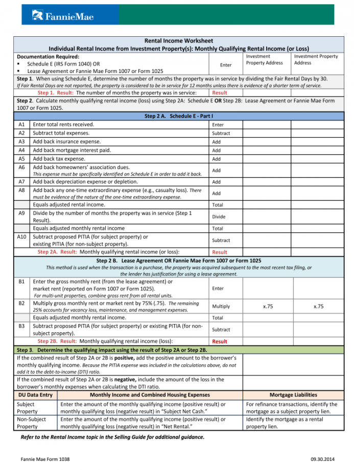 Fannie Mae Income Calculation Worksheet - Fill Online, Printable