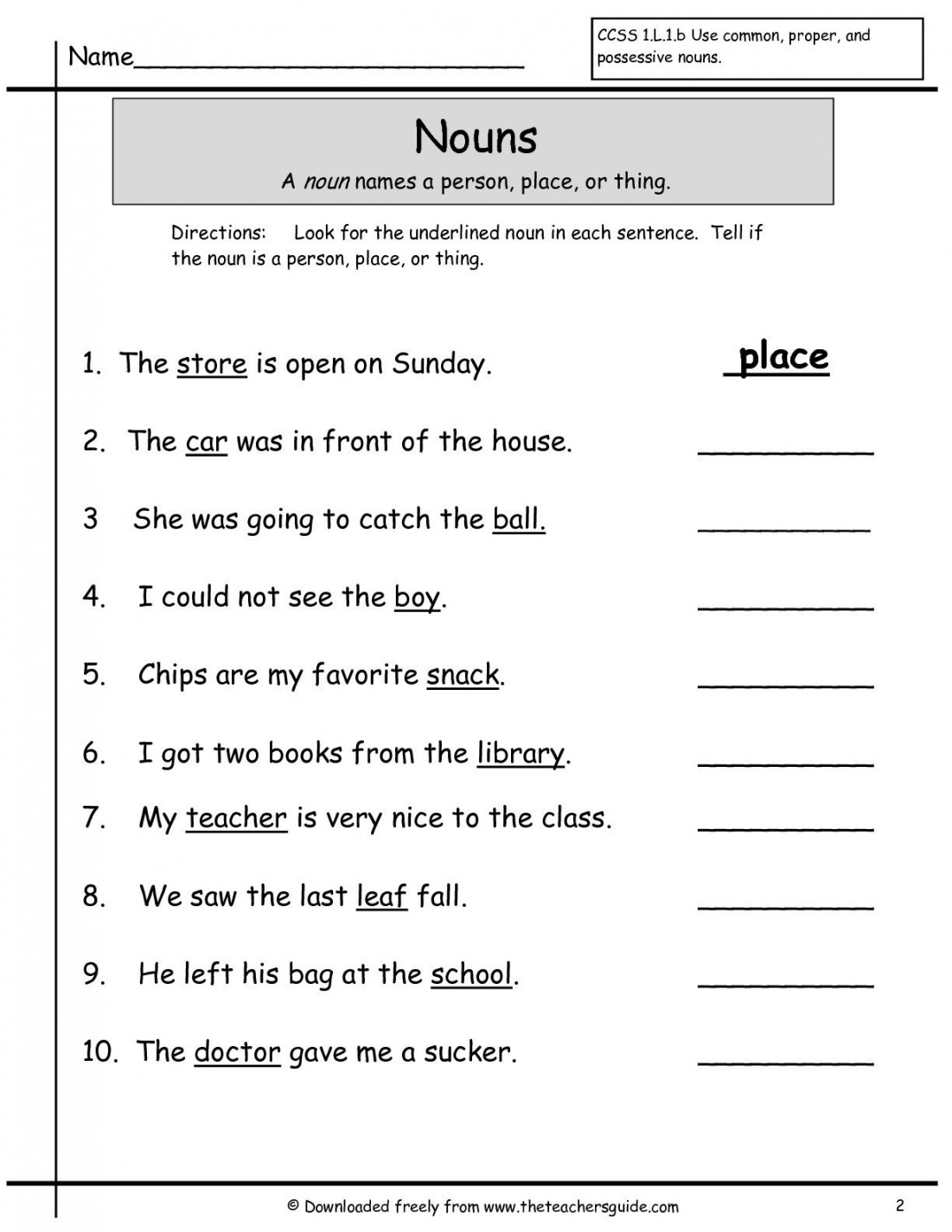 First Grade Noun Worksheets  Nouns worksheet, Nouns first grade