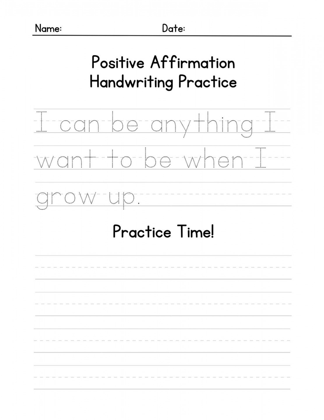 Free custom printable handwriting worksheet templates  Canva