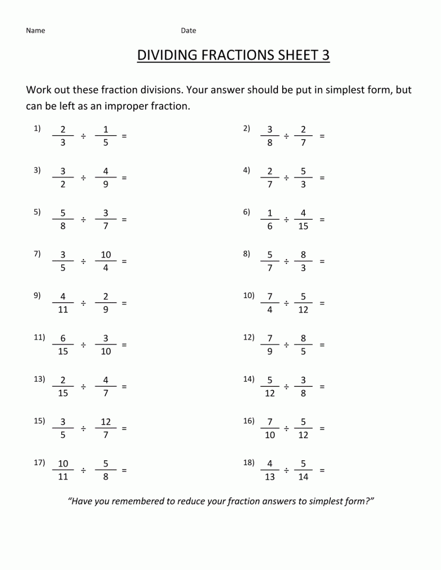 Free Fraction Worksheets Printable  K Worksheets  Fractions