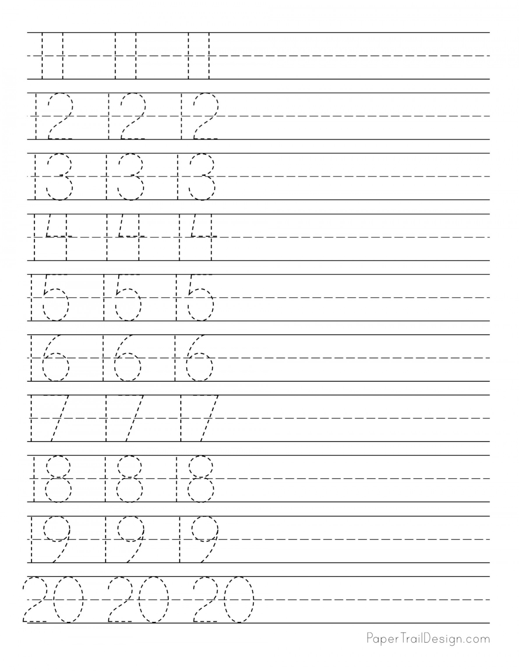 Free Number Tracing Worksheets - Paper Trail Design