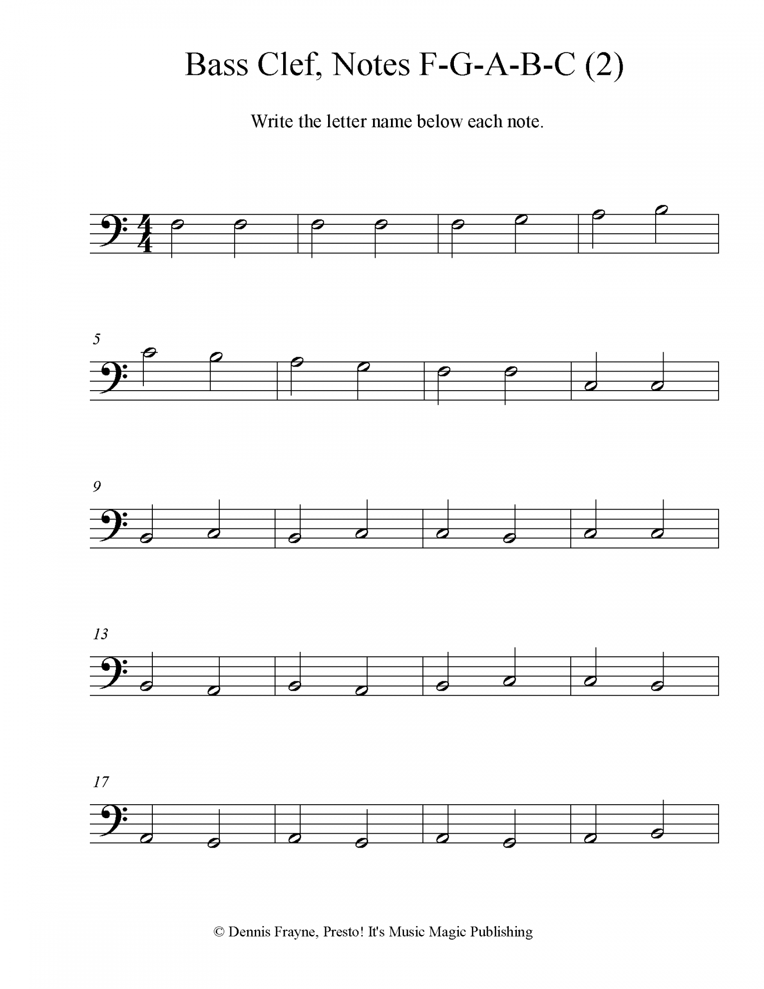 FREE! Printable Music Note Naming Worksheets — Presto! It