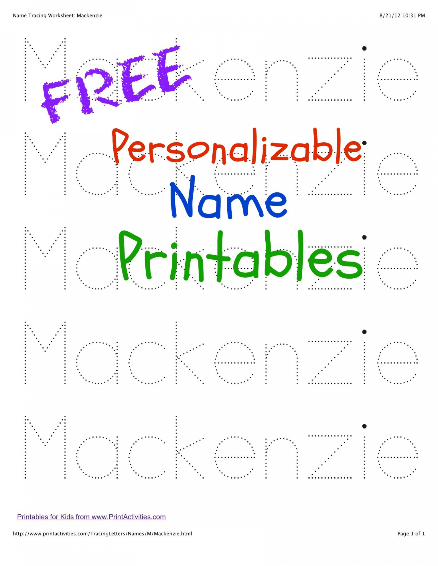 Free+Printable+Name+Tracing+Worksheets  Preschool names, Name