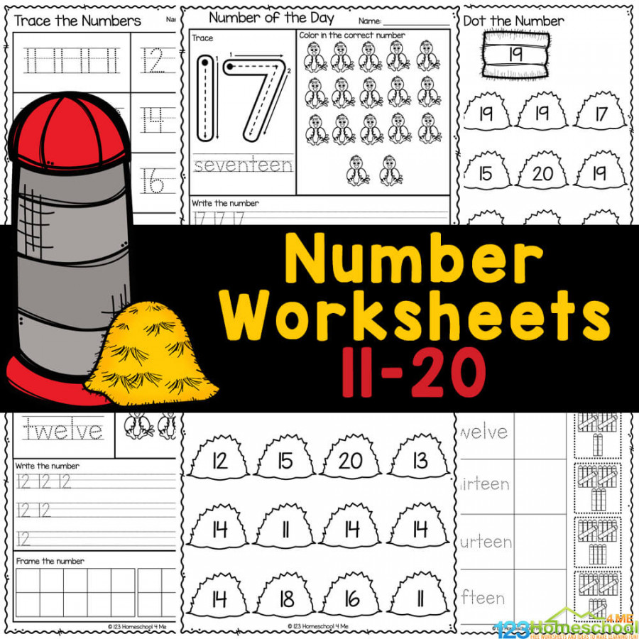 FREE Printable Number Worksheets - for Kindergarten