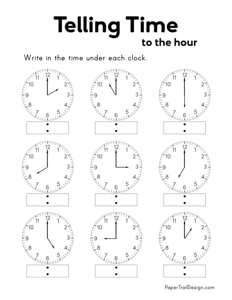 Practice Telling Time Worksheet