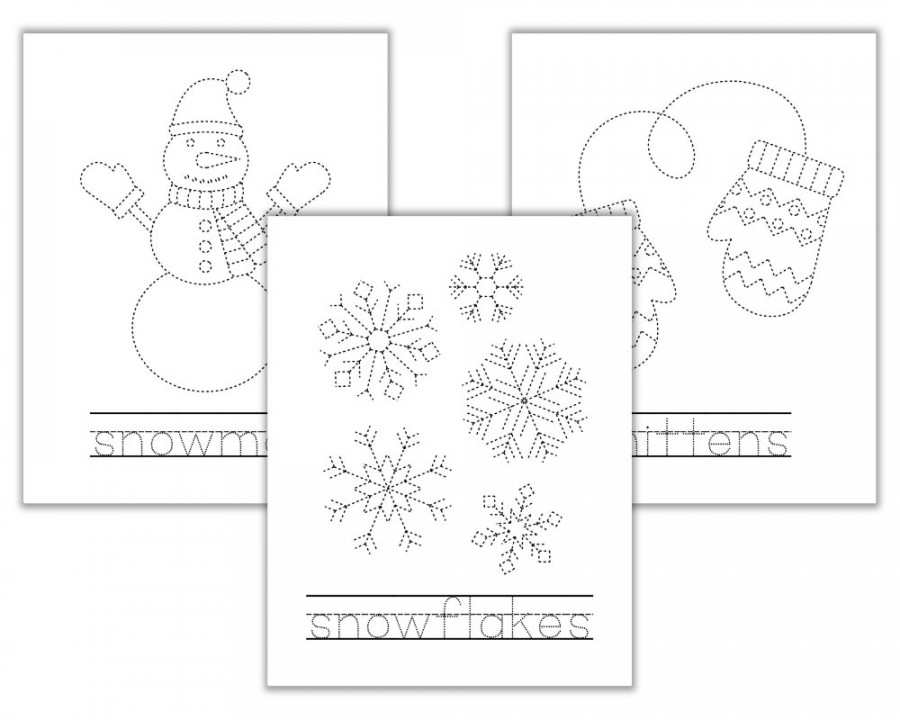 Free Printable Winter Tracing Worksheets for Preschoolers - The