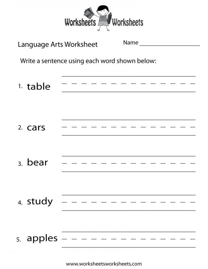 Fun Language Arts Worksheet  Worksheets Worksheets