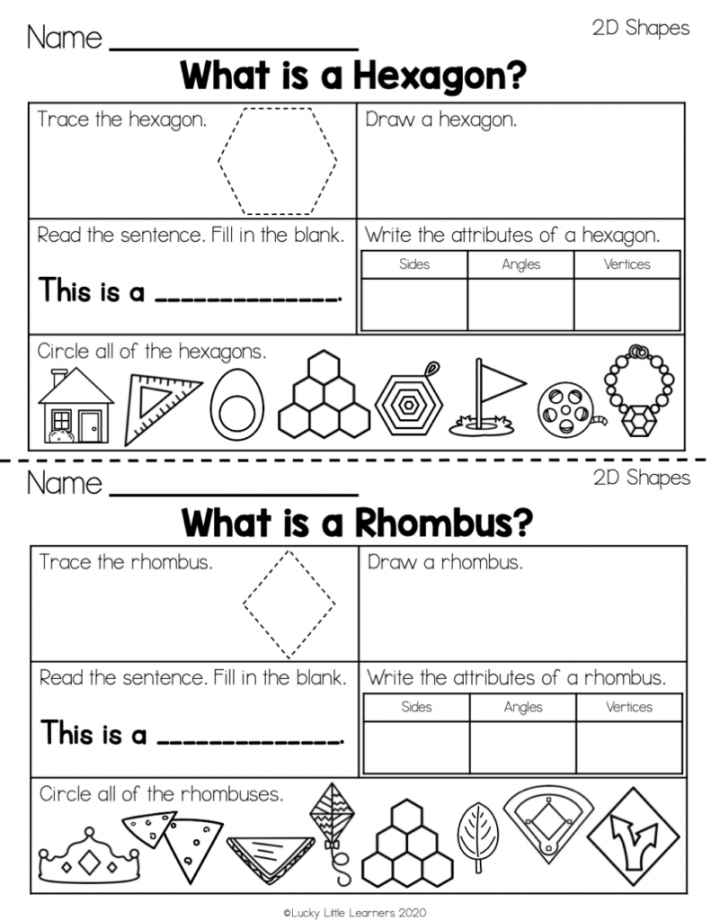 Geometry Worksheets for nd Grade - Lucky Little Learners