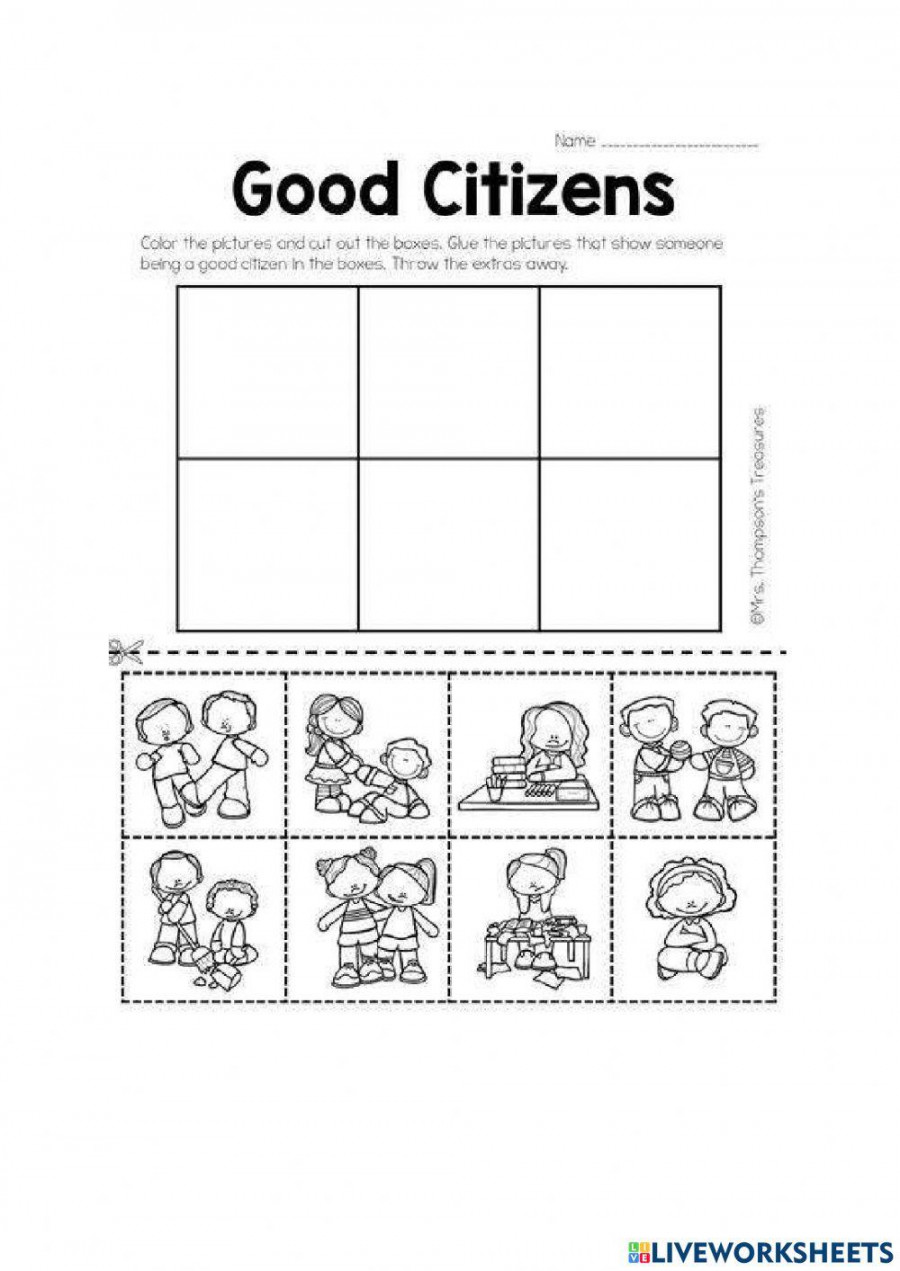 Good citizenship interactive worksheet  Live Worksheets