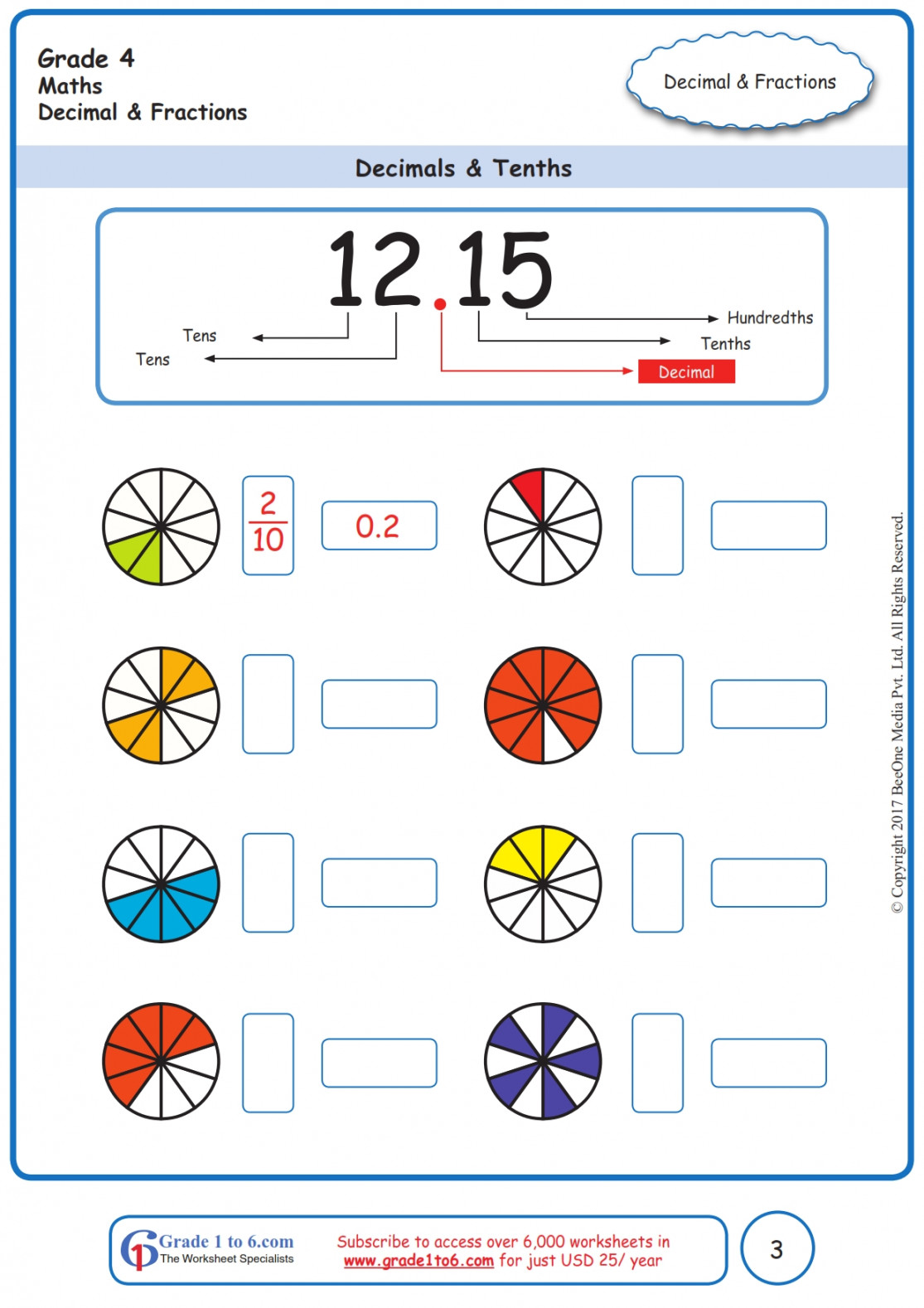 Grade  Decimals Worksheetswww.gradeto