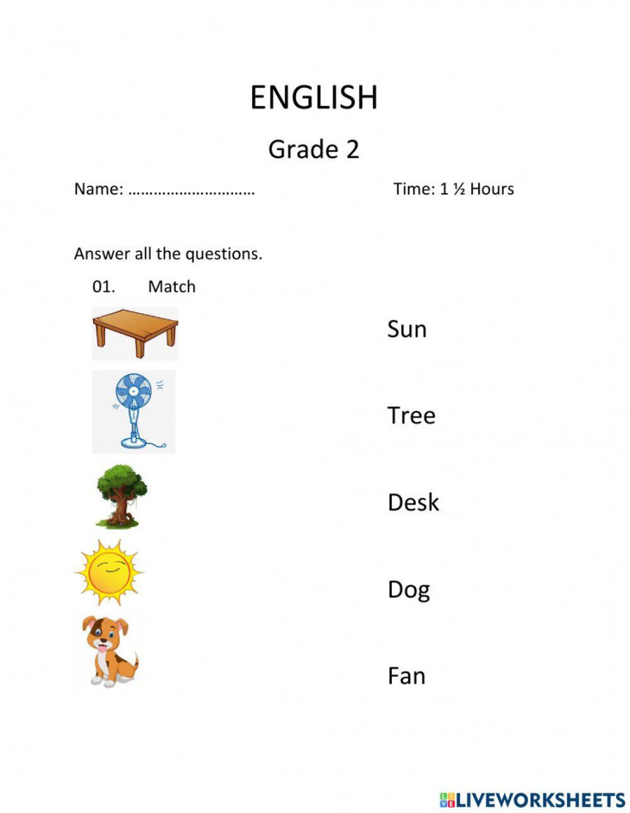 Grade  English worksheet  Live Worksheets