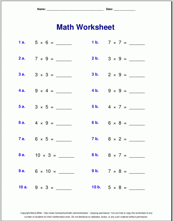 Grade  multiplication worksheets