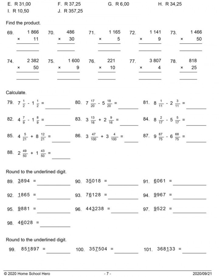 GRADE  TERM  MATHEMATICS WORKSHEET  • Teacha!