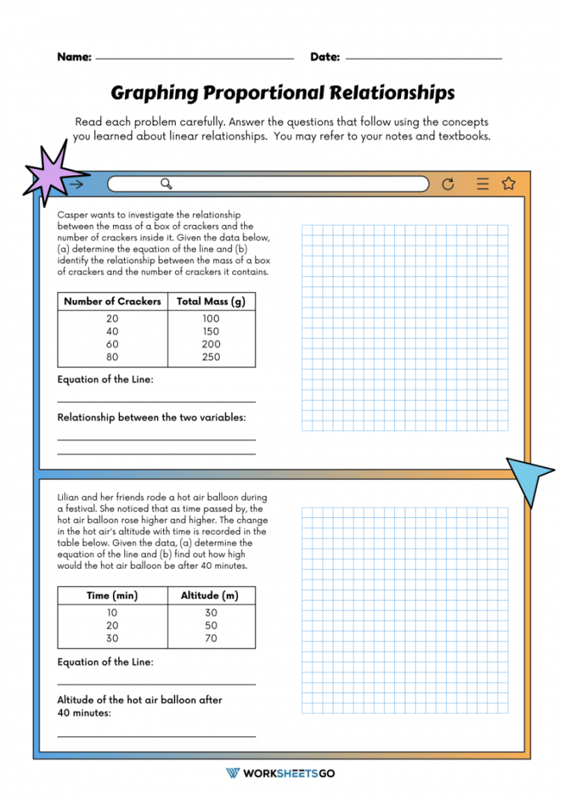 Graphing Proportional Relationship Worksheets  WorksheetsGO