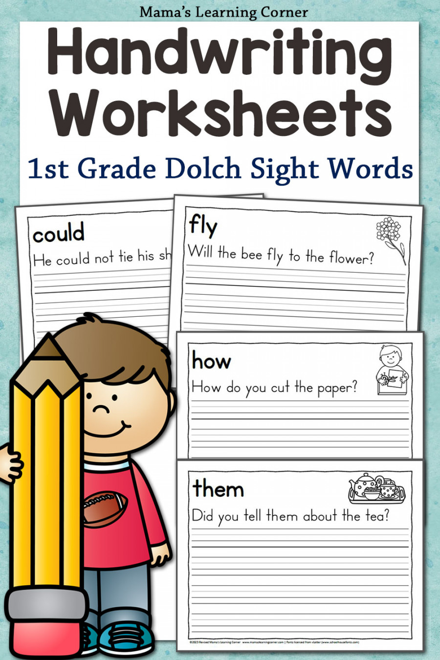 Handwriting Worksheets for Kids: Dolch First Grade Words - Mamas