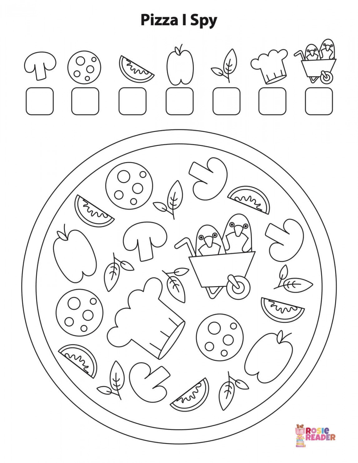 I Spy Printable - Pizza - Reading adventures for kids ages  to