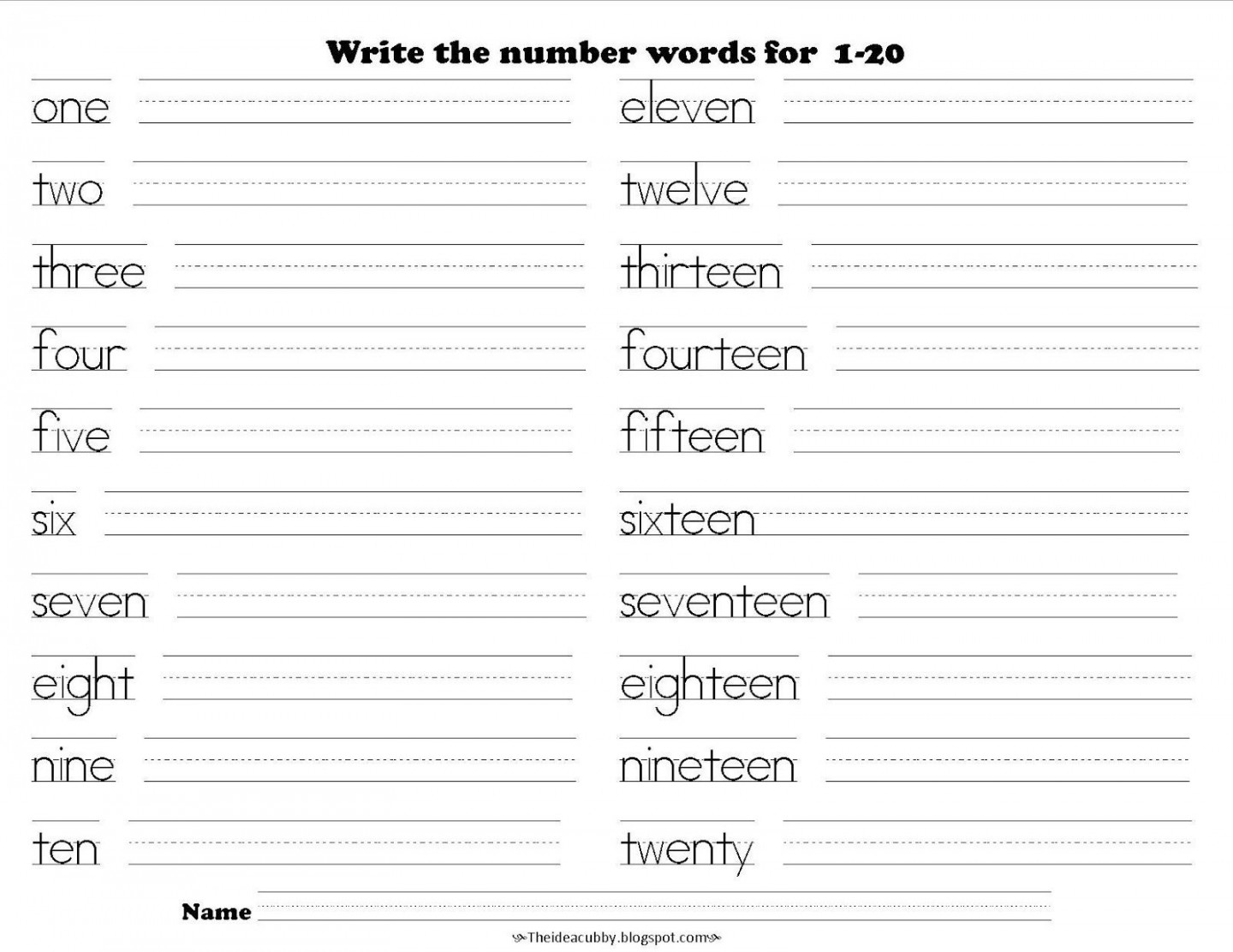 tracing-number-words-worksheet-1-20