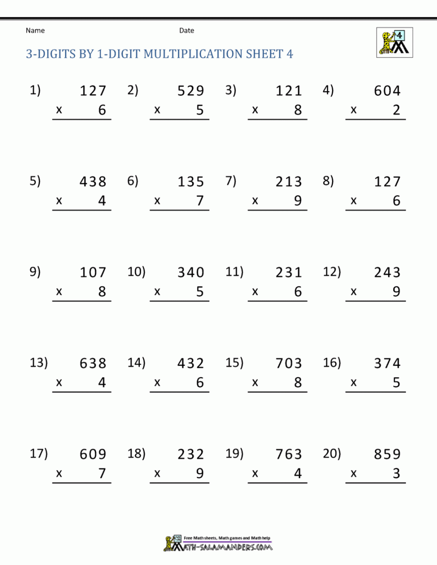 math multiplication worksheets th grade
