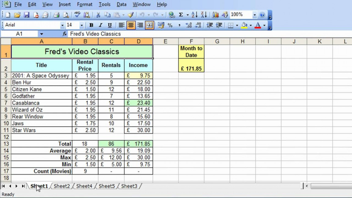 Microsoft Excel Tutorial for Beginners # - Worksheets Pt