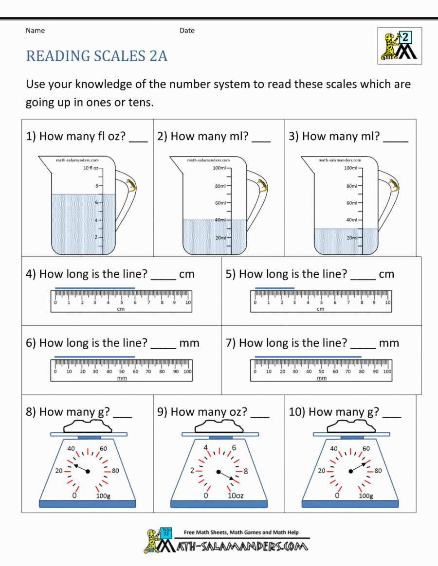 nd Grade Measurement Worksheets